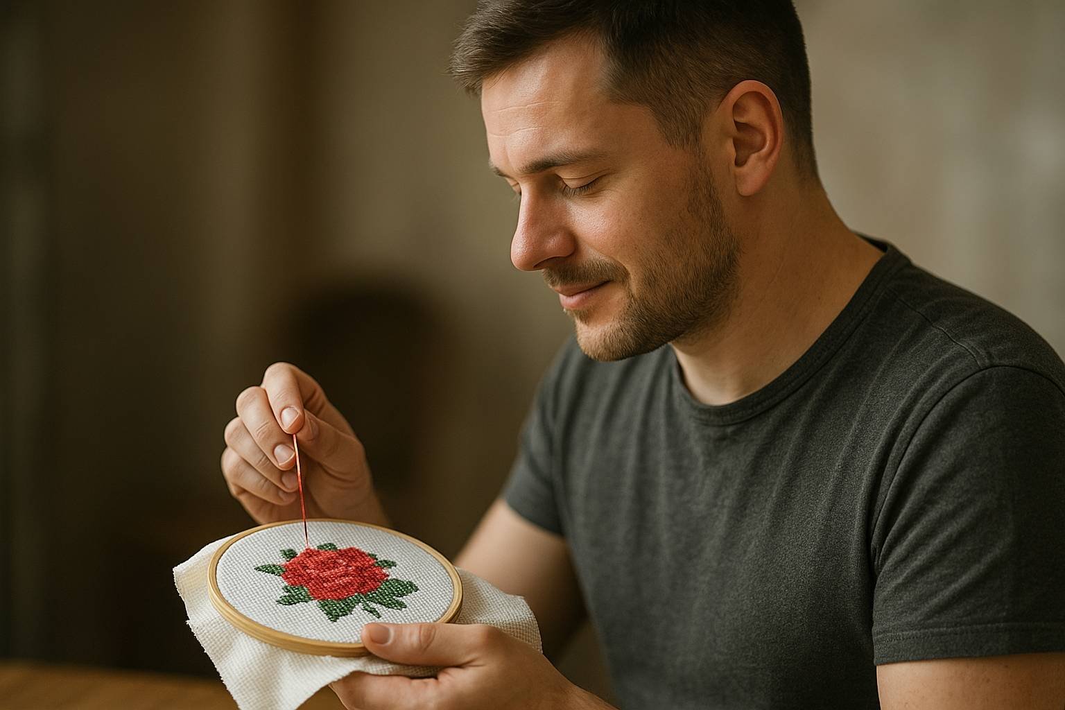 Pourquoi le point de croix attire-t-il aussi les hommes ?